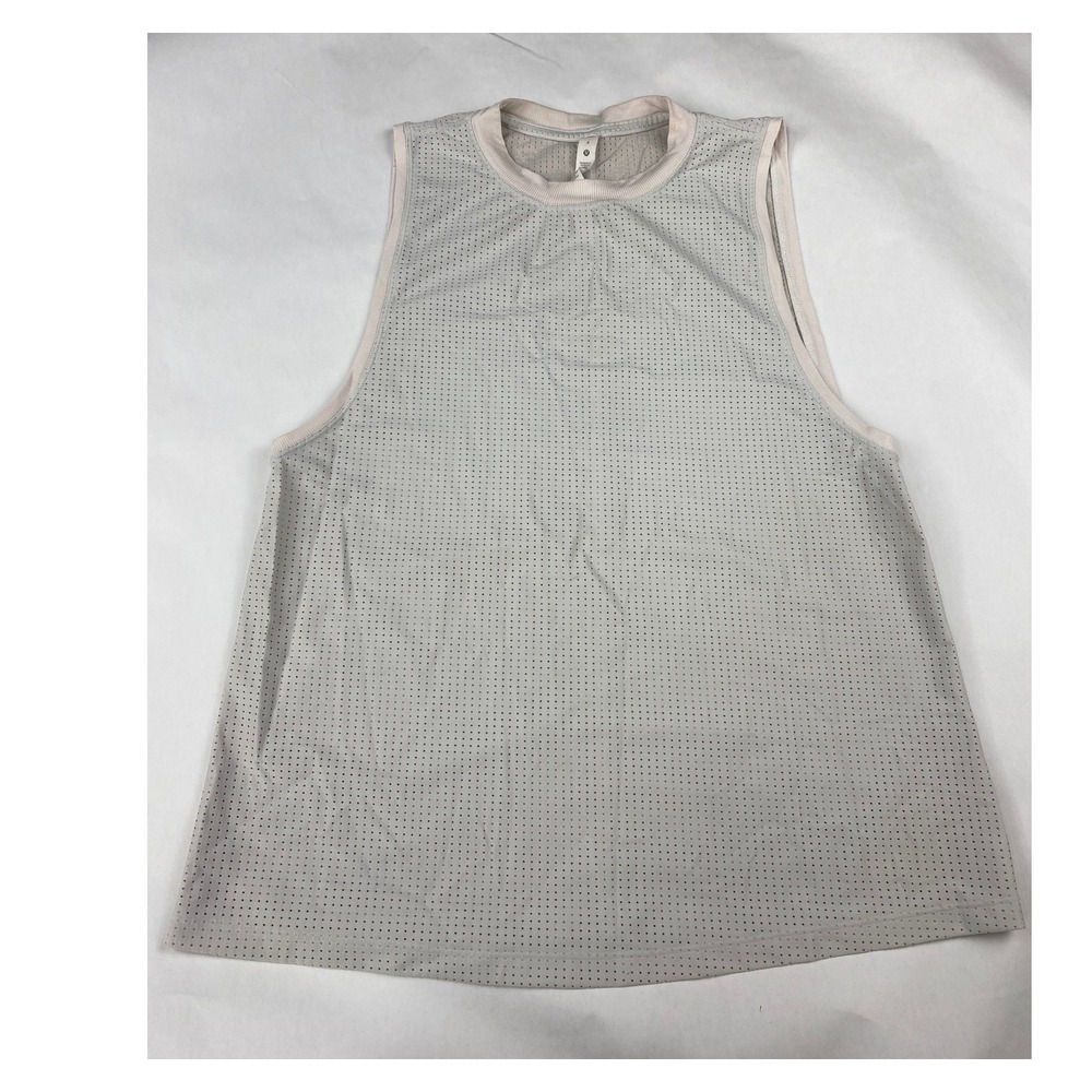 Lululemon Mesh Tank Women's Size 4  Off-white/Gray Running